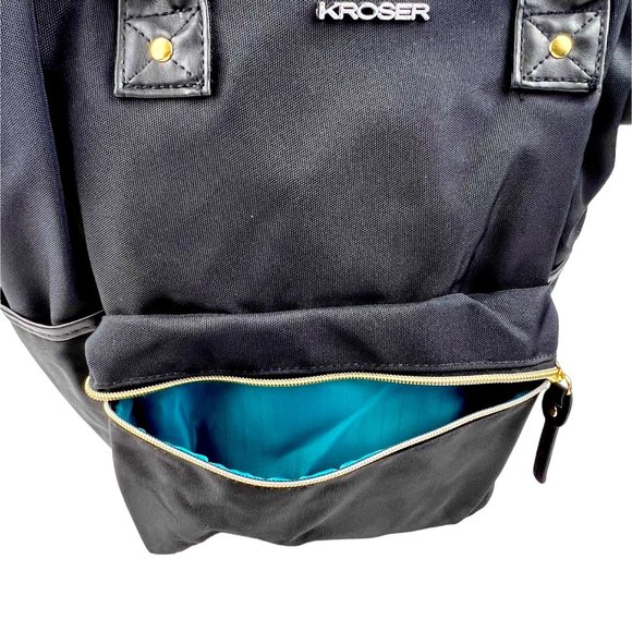 Kroser Laptop Backpack USB Charging Port Multi Pockets Travel School Black Nylon - Picture 6 of 16